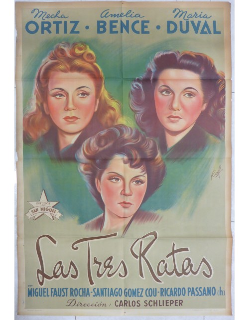 Cartel de cine original- Las tres ratas-