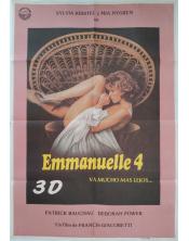 Cartel de cine. EMMANUELLE 4 VA MUCHO MAS LEJOS 3D 1984
