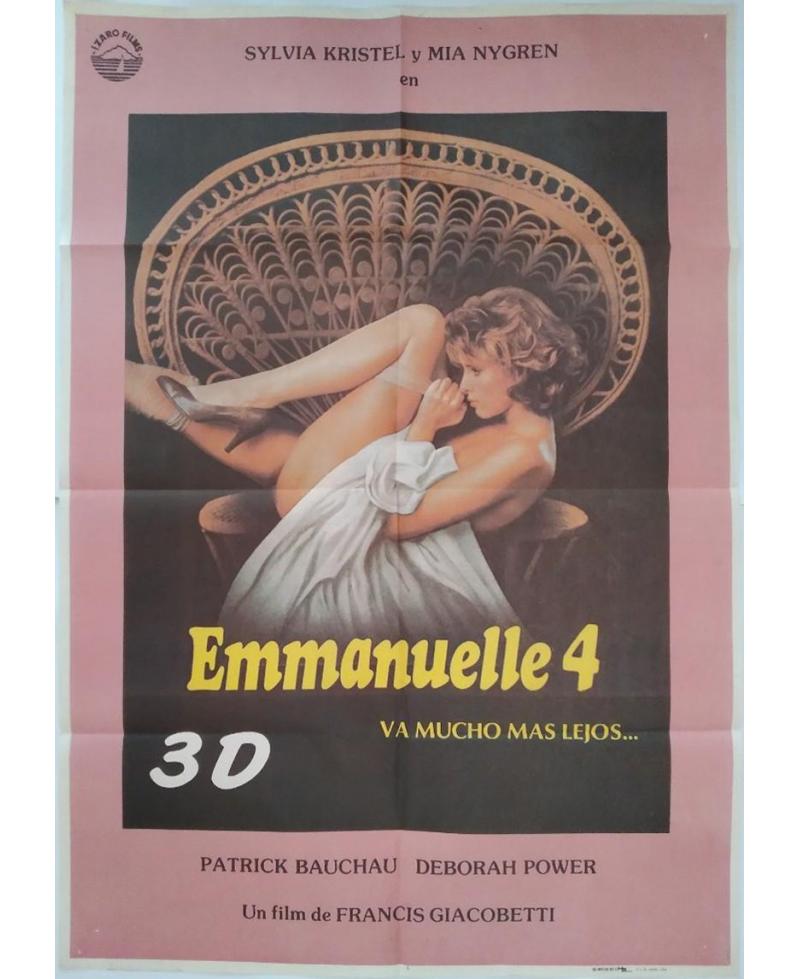 Cartel de cine. EMMANUELLE 4 VA MUCHO MAS LEJOS 3D 1984