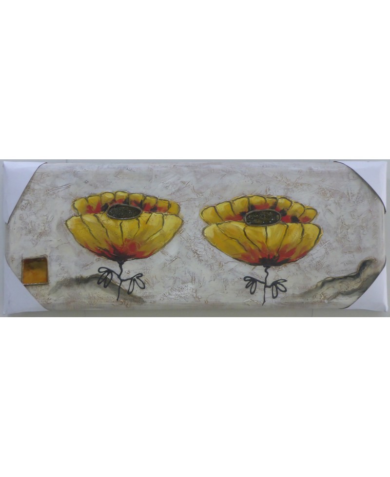 cuadro pintado al oleo,tema flores