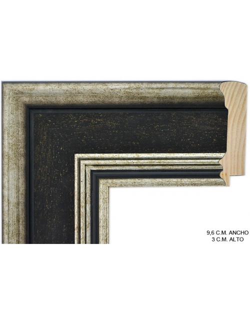 Moldura plata y wengue