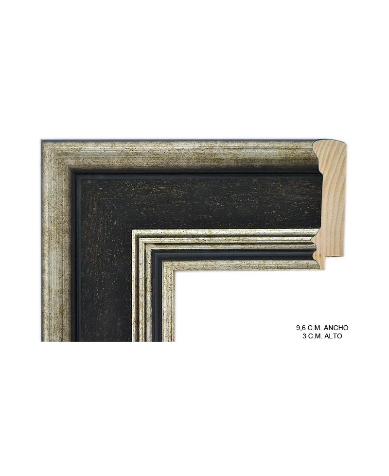 Moldura plata y wengue