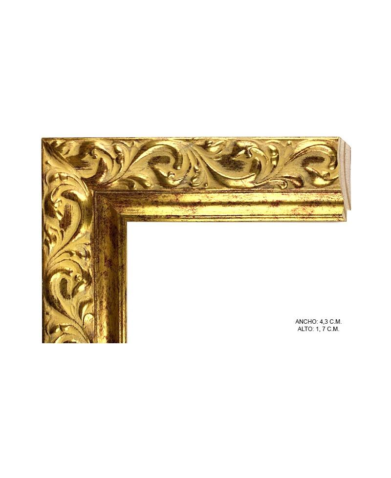 Marco a medida dorado con relieves