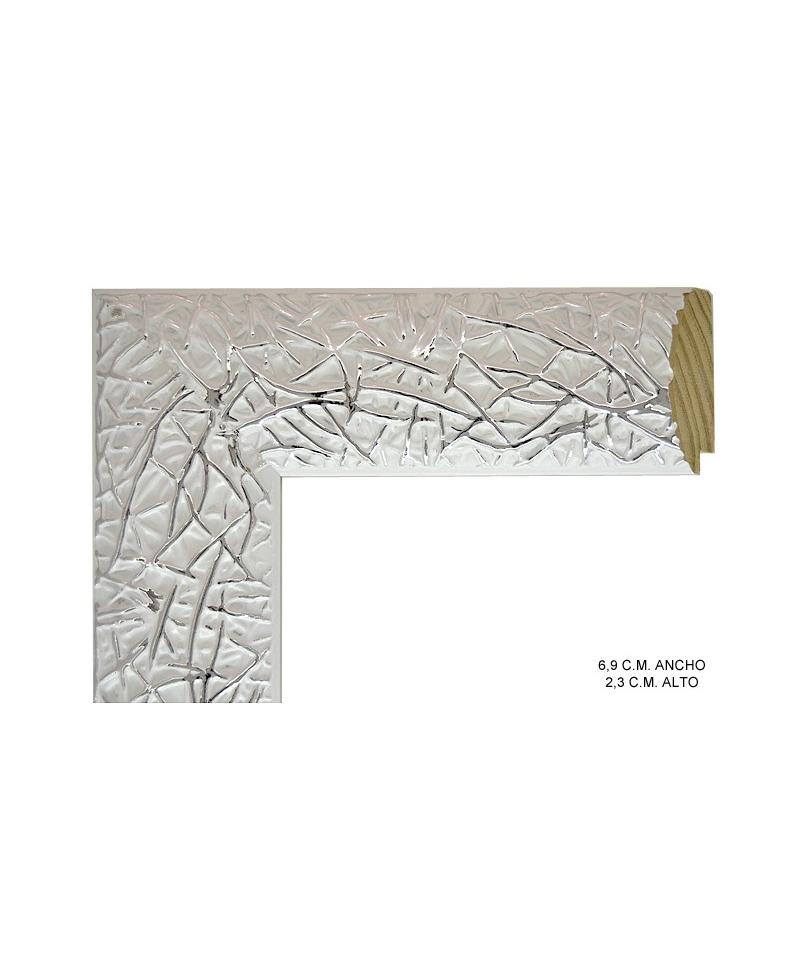 Marco a medida plata y blanco