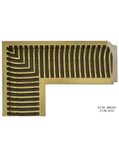 Marco a medida dorado a rayas