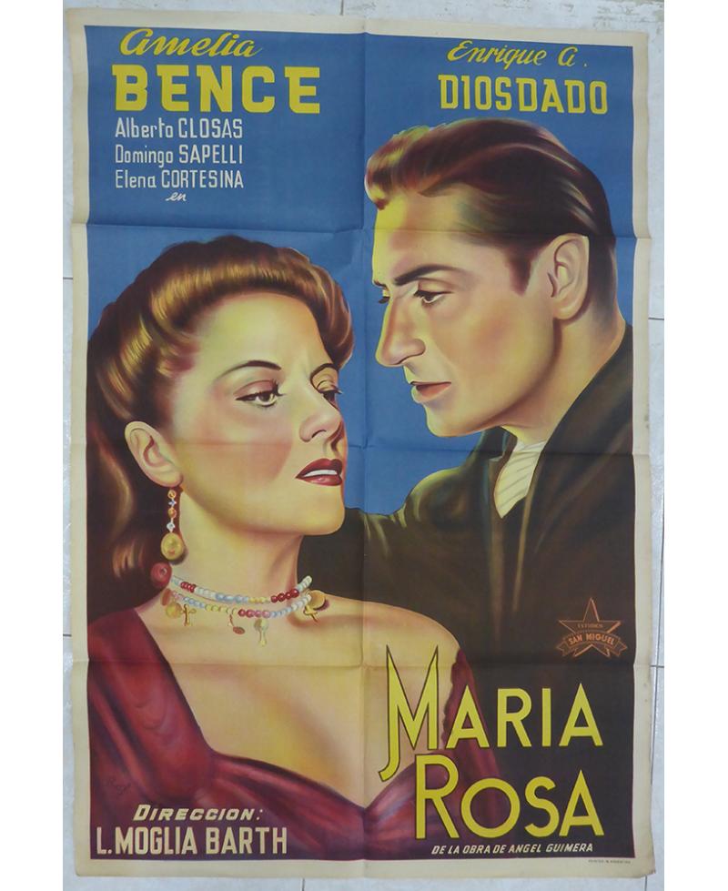 Cartel de cine original antiguo- Maria Rosa-