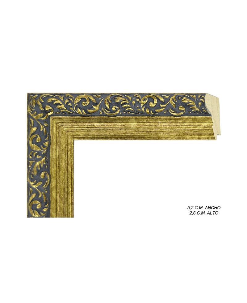 Marco a medida dorado grabado