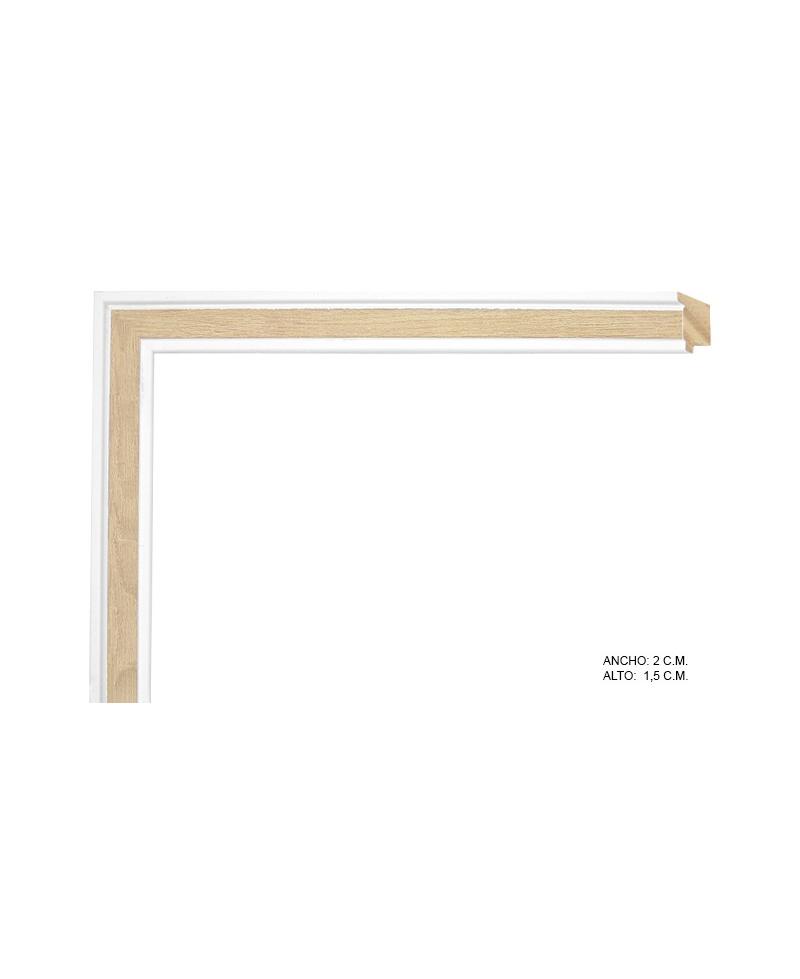 marco a medida de color blanco y roble
