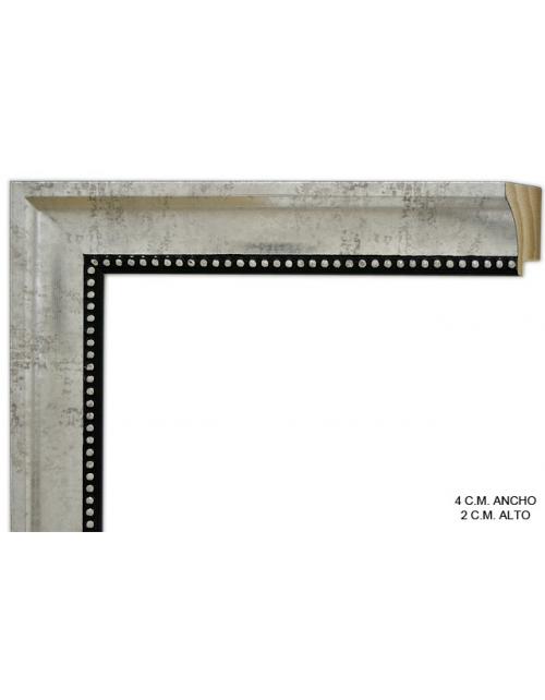 Marco a medida plata y borde a redondeles