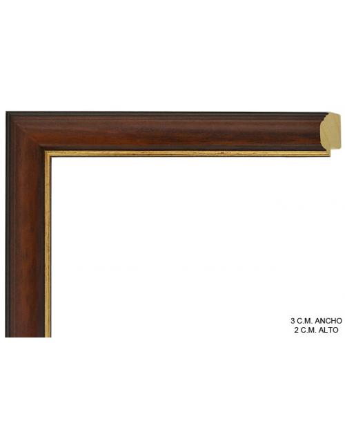 Marco a medida nogal y dorado
