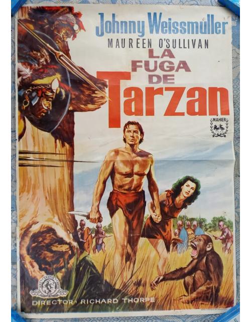 Cartel Original de Cine "La Fuga de Tarzán" (Vintage, 1967) - MGM Classics