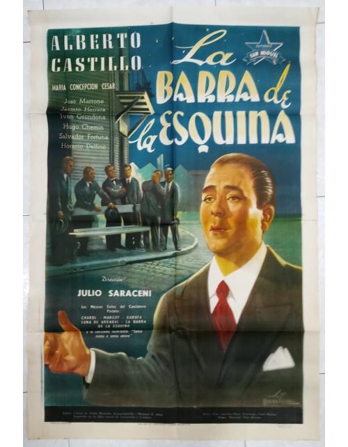 Cartel Original Argentino de 1950 "La Barra de la Esquina"
