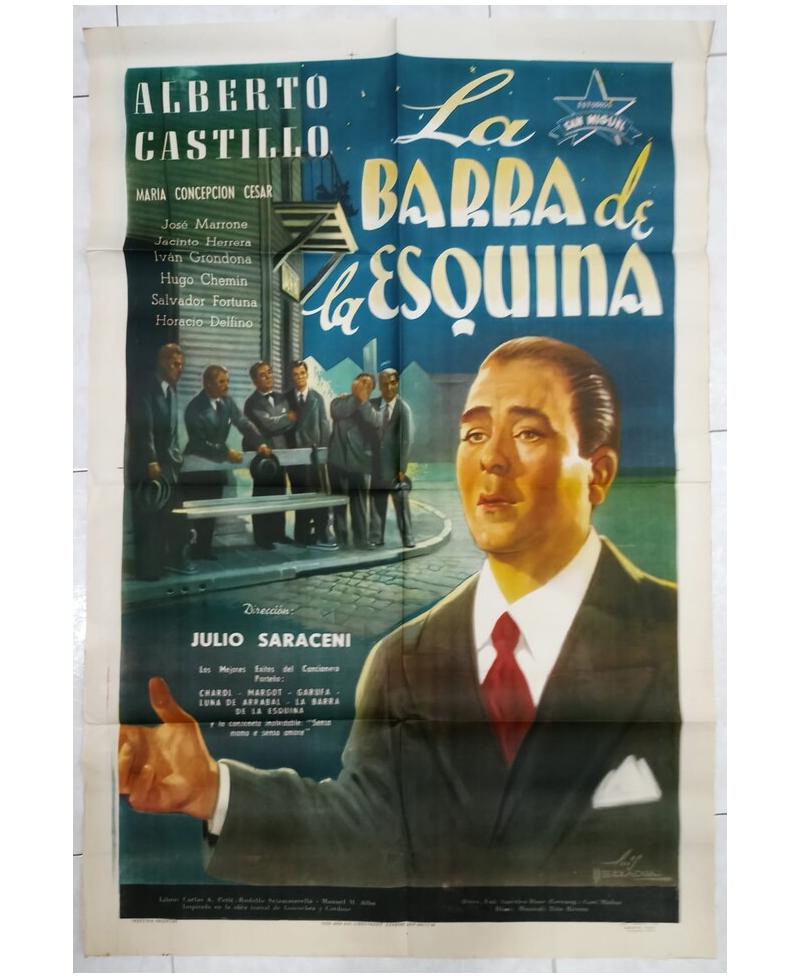 Cartel Original Argentino de 1950 "La Barra de la Esquina"