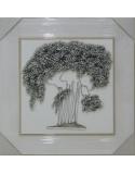 cuadro arbol decorado en plata