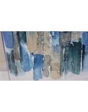 Cuadro abstracto pintado en aclilico de color azul