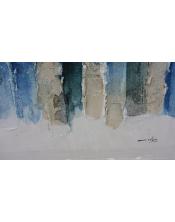 Cuadro abstracto pintado en aclilico de color azul