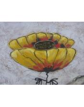 cuadro pintado al oleo,tema flores