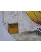 cuadro pintado al oleo,tema flores