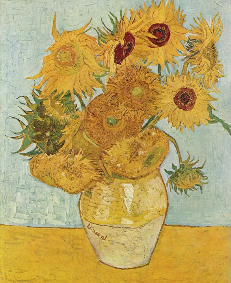 Girasoles amarillos de Van Gogh,