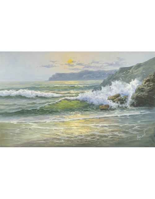 Cuadro pintado al oleo marina.