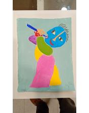 Grabado Flautista de Juan Ripollés