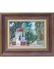  Cuadro pintado al oleo"Templete Neoárabe en Xàtiva"