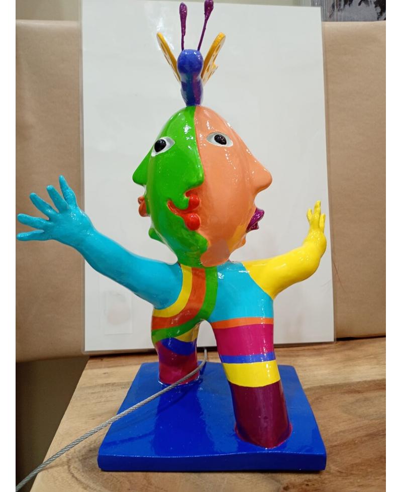 Escultura Original de Juan Ripollés – Explosión de Color y Vitalidad (35 x 38 cm)