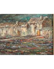 Cuadro paisaje en verde de Miguel Martí Ferré (Bañeres, 