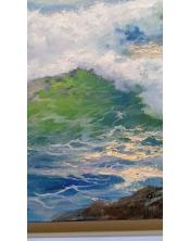 Cuadro pintado al oleo de tema marina