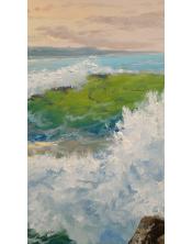 Cuadro pintado al oleo de tema marina