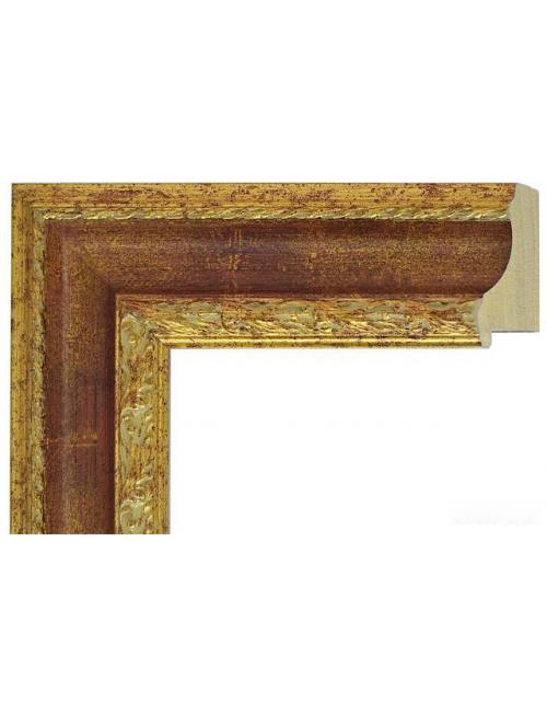 Moldura dorada y granate grabada