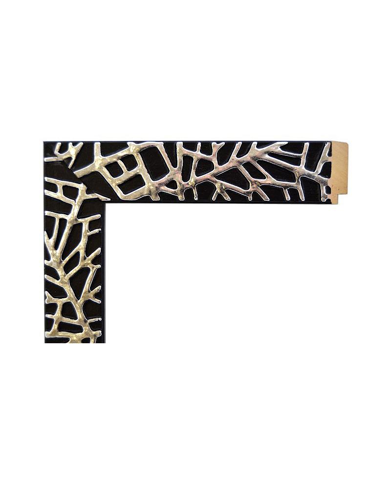 Marco a medida plata y negro 4cm