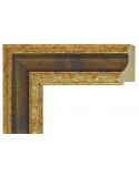 Marco a medida de color azul y dorado grabada