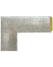 Marco de madera, terminada en color plata con tonos claros