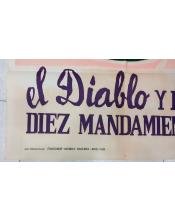 Cartel de cine antiguo. el Diablo y los diez mandamientos