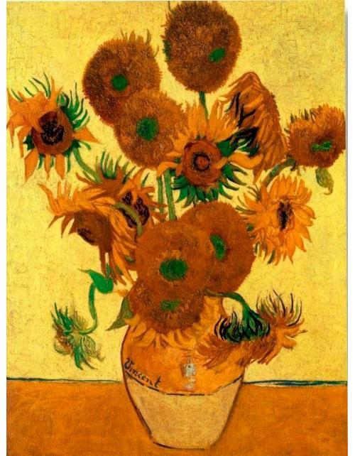 Lámina Decorativa Los Girasoles de Van Gogh - 50x60 cm