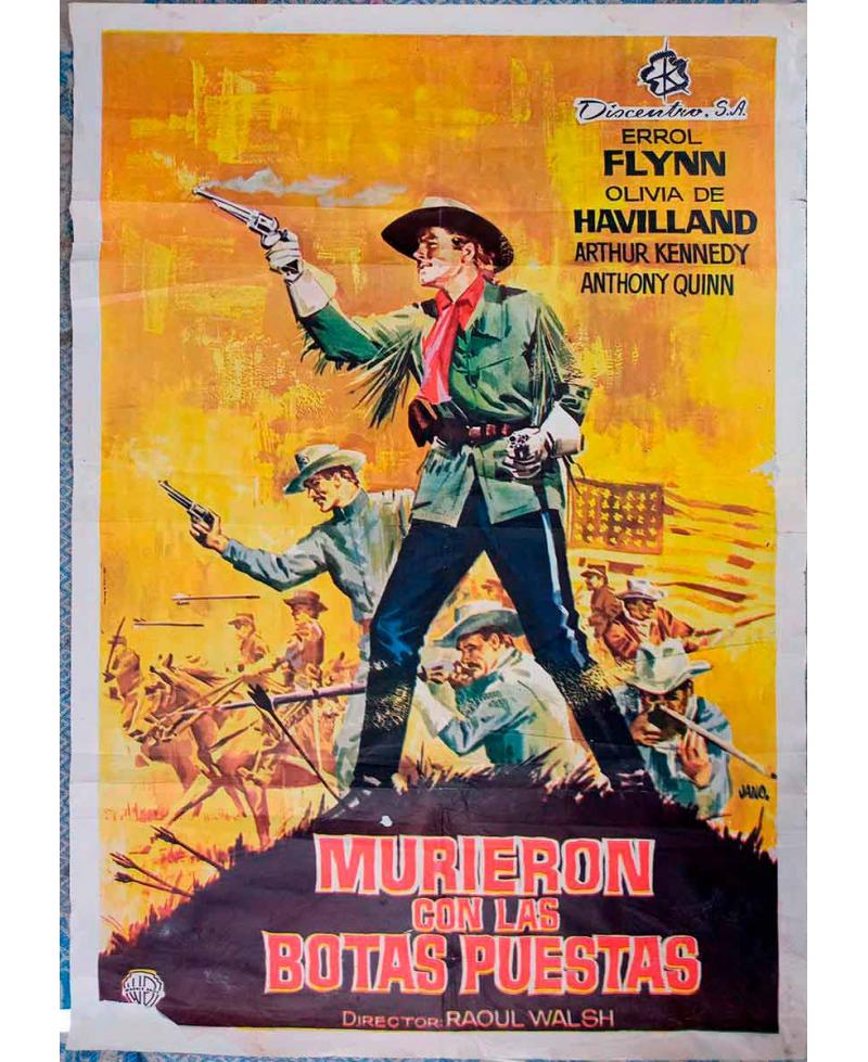 Cartel de cine original. Murieron con las botas Puestas