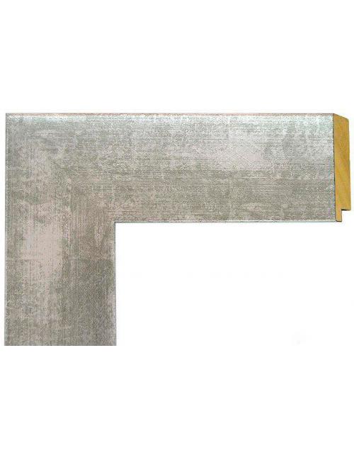 Marco a Medida Madera Plata con Aguas - Moldura Plana (Perfil 6,9 cm)