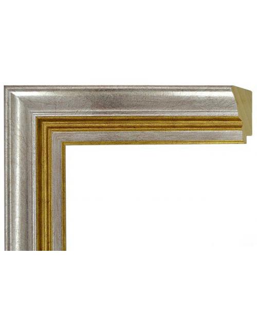 Moldura plata con linea dorada