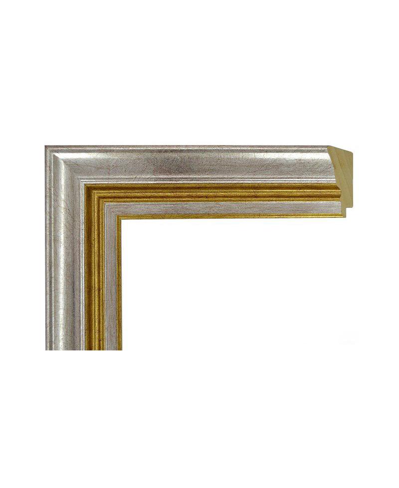 Moldura plata con linea dorada