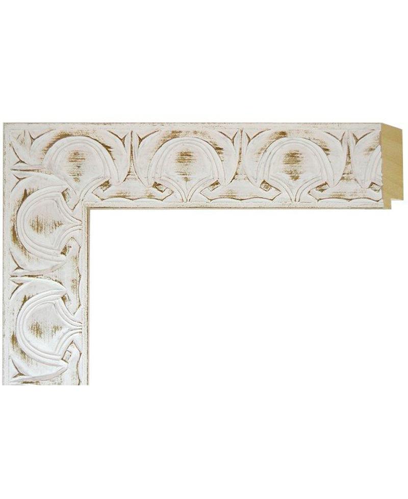 Marco a Medida de Madera Blanca Jaspeada con Relieve