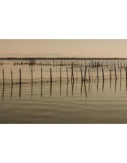 fotografía de la pesca tradicional en la Albufera (65x43 cm)