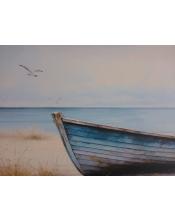 Cuadro barca en la arena