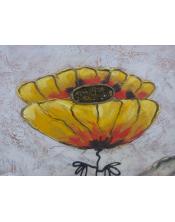 cuadro pintado al oleo,tema flores