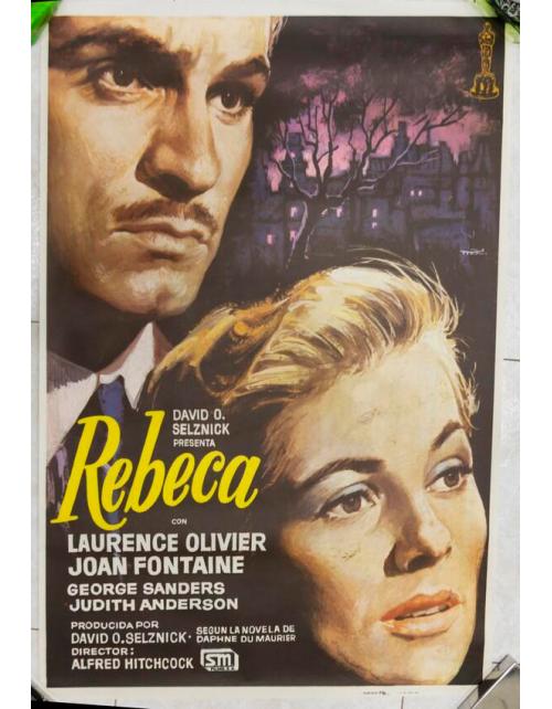 Cartel de cine original de la Película . Rebeca