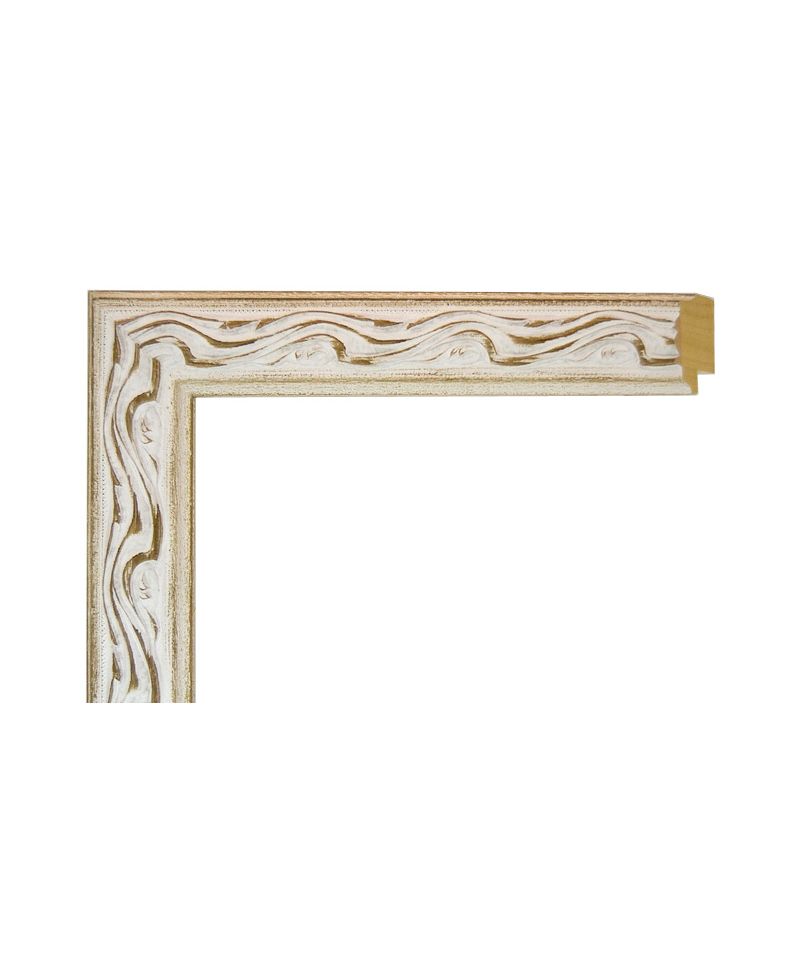 Marco a medida de color blanco con relieve decape