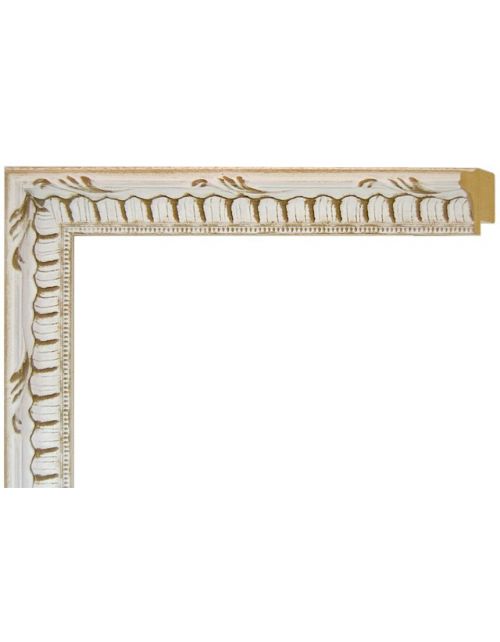 Marco a medida de color blanco con relieve