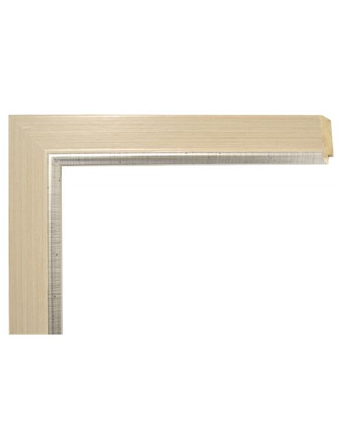 Marco de Madera Sierra - Blanco Cottage y Plata (3,2 x 1,4 cm)
