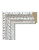 Marco de Madera Ornato Cordón - Plata y Blanco Decapado (8 x 3,7 cm)