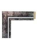 Marco de Madera Plata Negra - Efecto Craquelado y Filo Plata (6 x 1,5 cm)